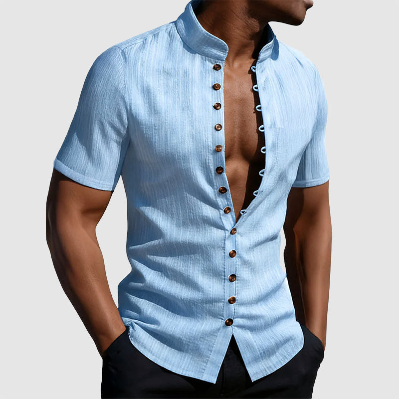 Harry | Coastal Mandarin Shirt