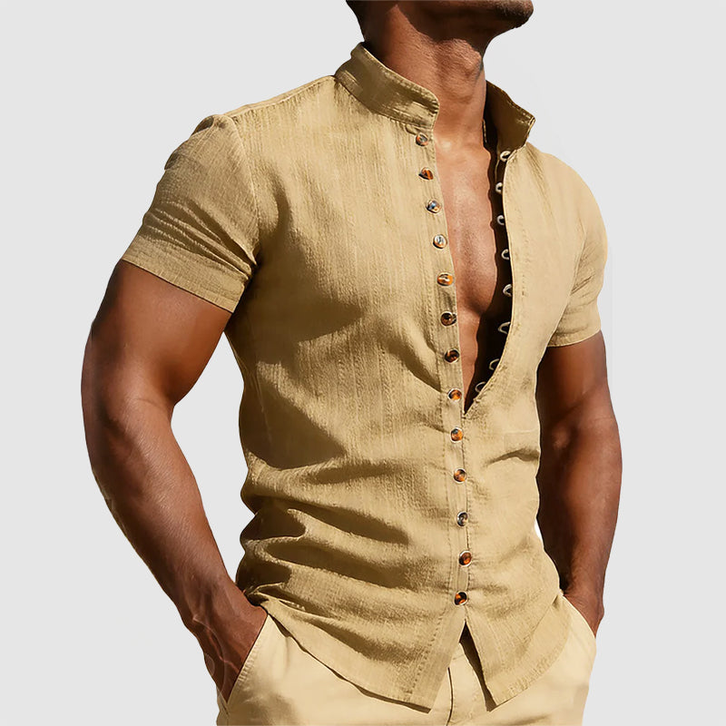Harry | Coastal Mandarin Shirt