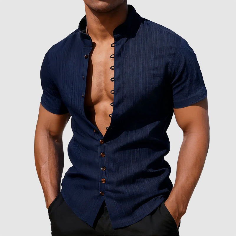 Harry | Coastal Mandarin Shirt