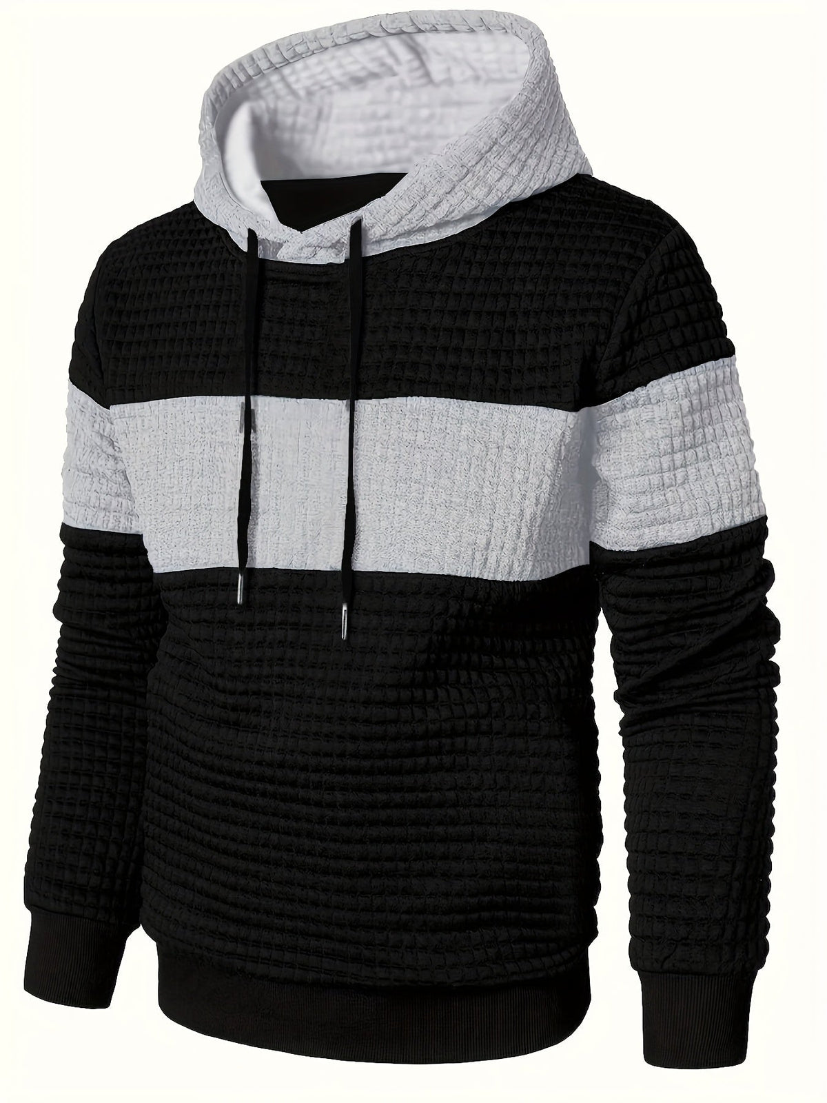 Hayes | Textured Color-Block Hoodie