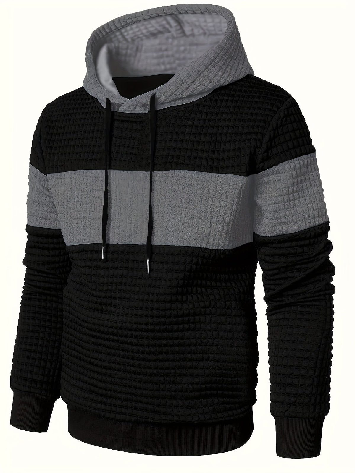 Hayes | Textured Color-Block Hoodie