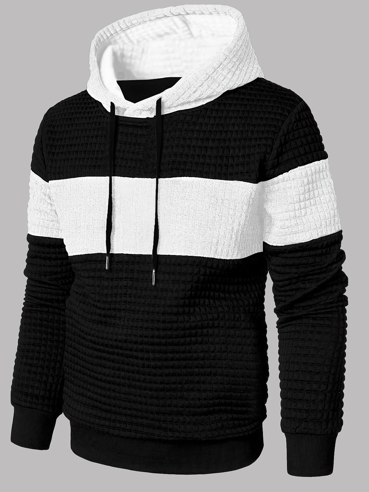 Hayes | Textured Color-Block Hoodie
