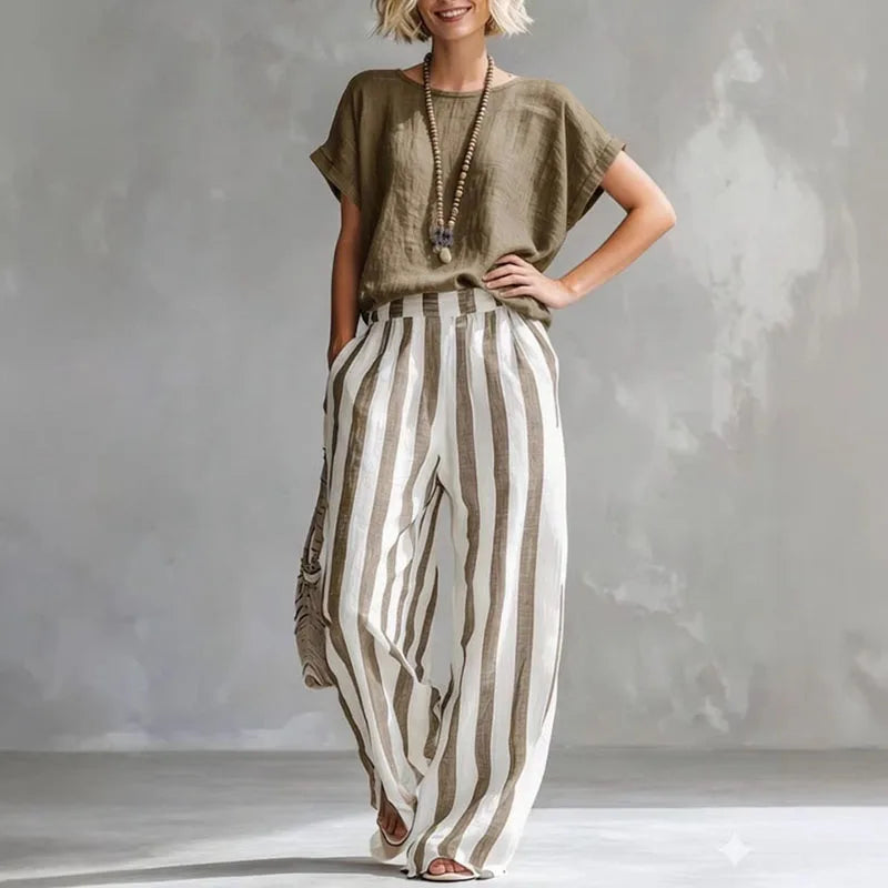 Helen | High-Waisted Linen Set