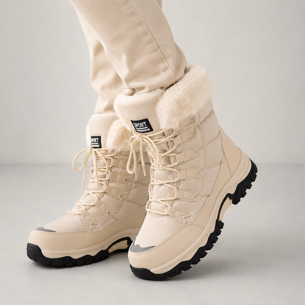 Helen insulated faux fur winter boots - front view