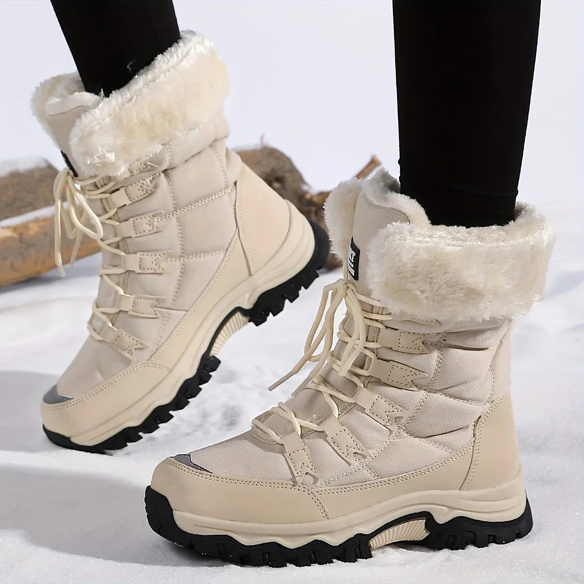 Helen insulated faux fur winter boots - side view