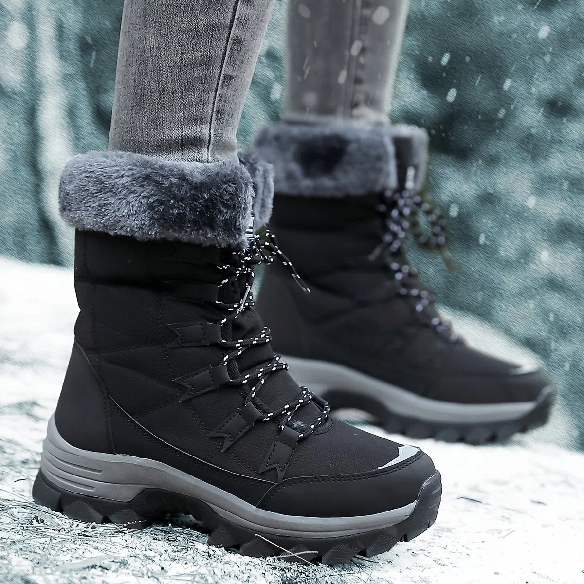 Helen insulated faux fur winter boots - lining detail