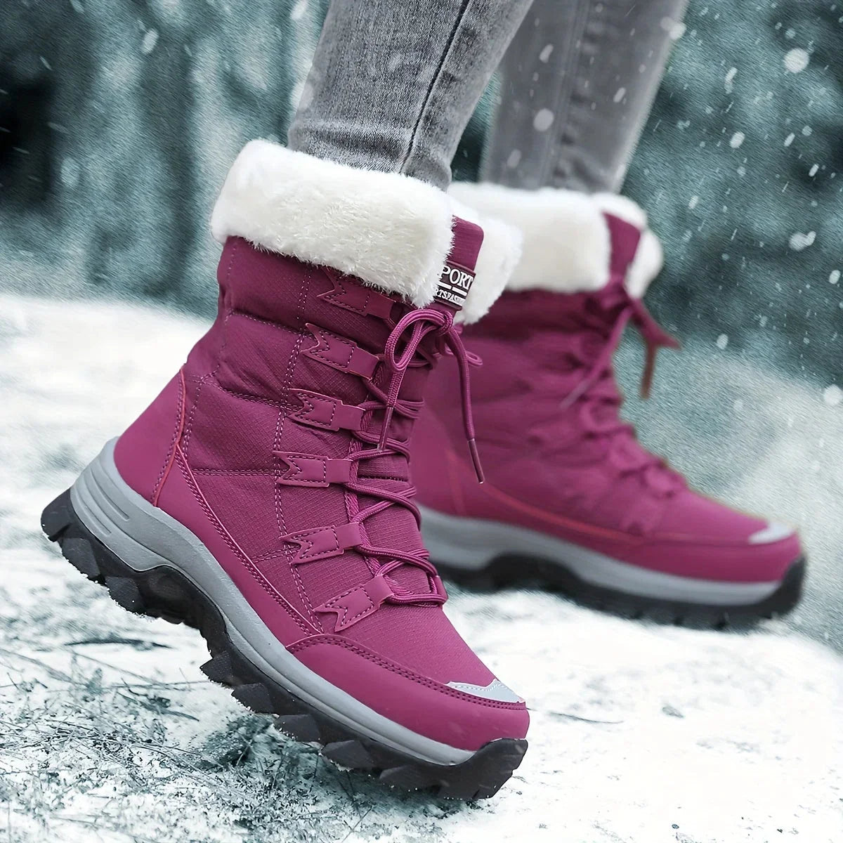 Helen insulated faux fur winter boots - full look