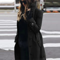 Hermione high-neck belted trench coat, black