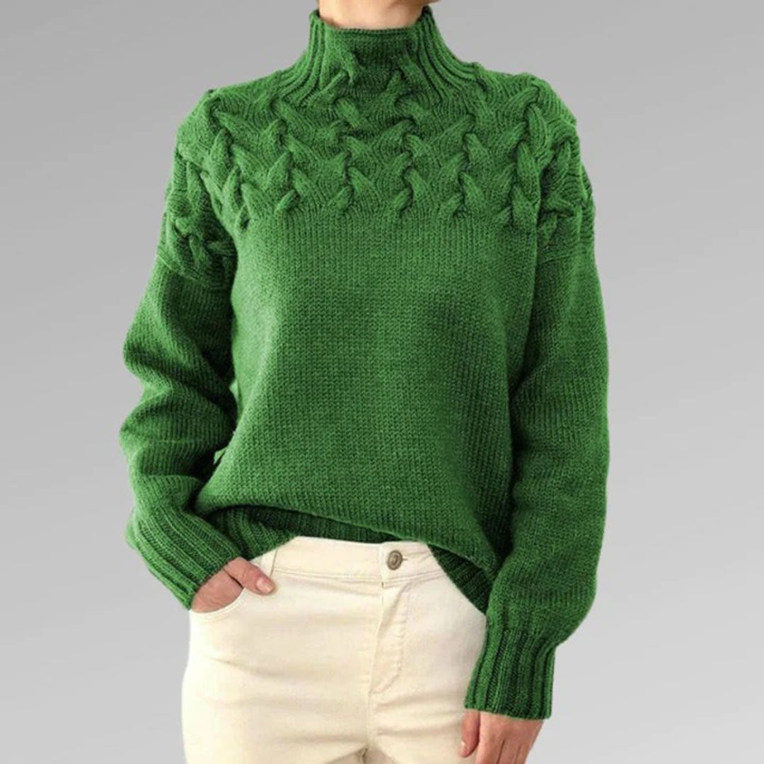 Ianthe cable knit turtleneck sweater, green