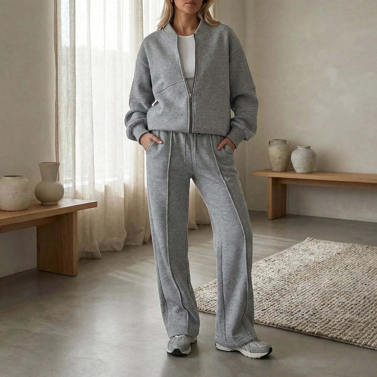 Idony zip jacket and jogger co-ord set, view 10