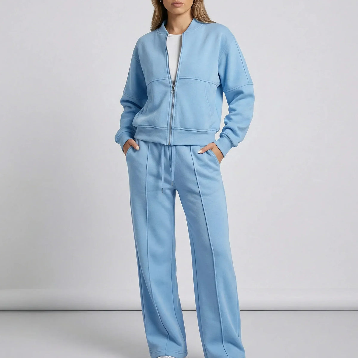 Idony zip jacket and jogger co-ord set, blue