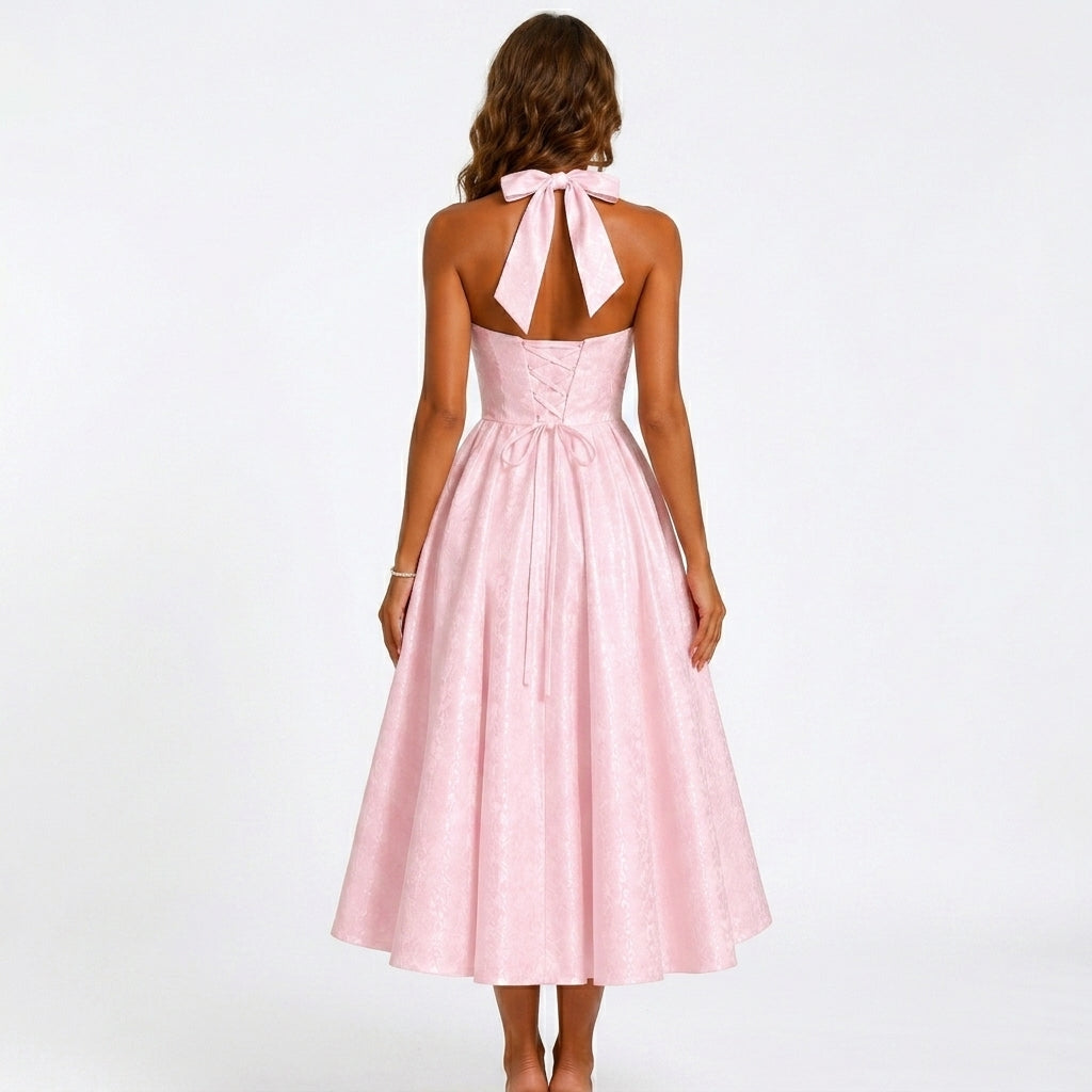 Ilona | Halterneck Wedding Guest Midi Dress