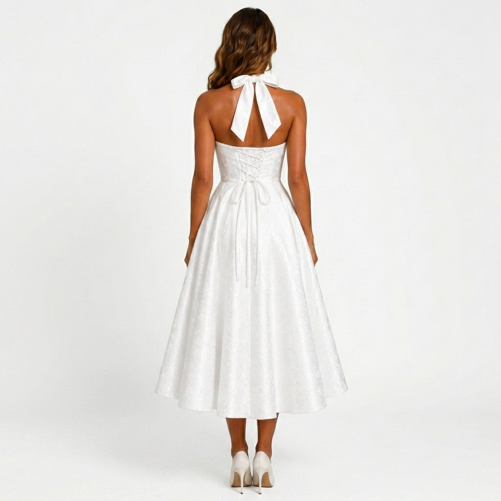 Ilona | Halterneck Wedding Guest Midi Dress