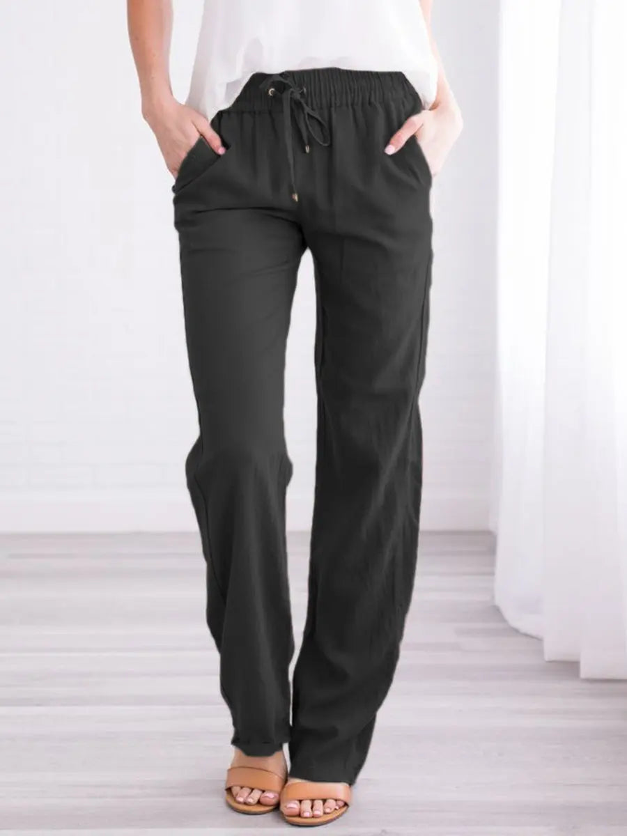 Ines linen trousers side pockets - color options 2