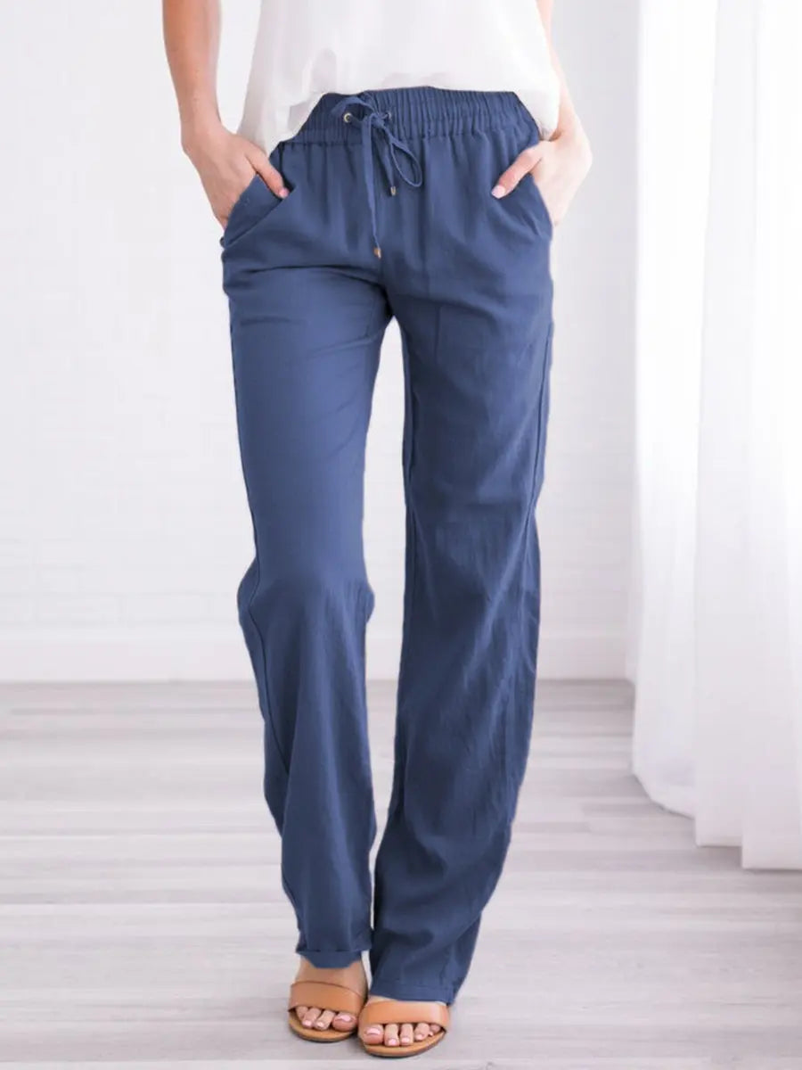 Ines linen trousers side pockets - color options 3