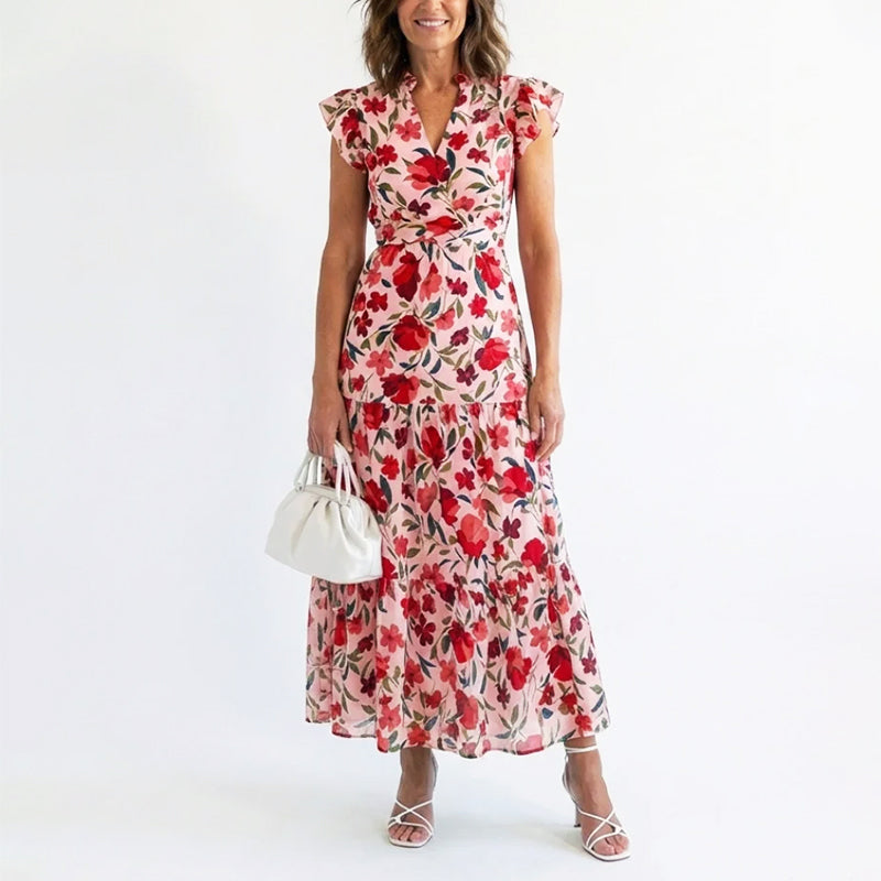 Isabela | Floral V-Neck Maxi Dress