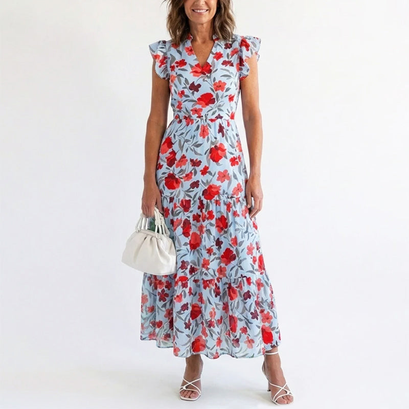 Isabela | Floral V-Neck Maxi Dress