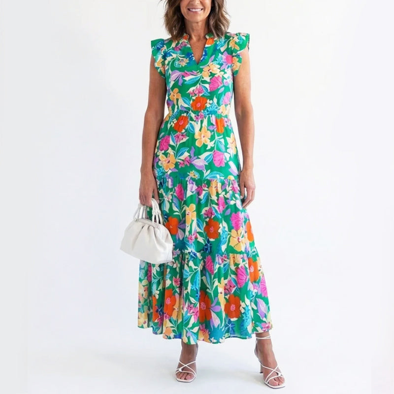 Isabela | Floral V-Neck Maxi Dress