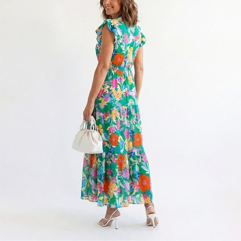 Isabela | Floral V-Neck Maxi Dress