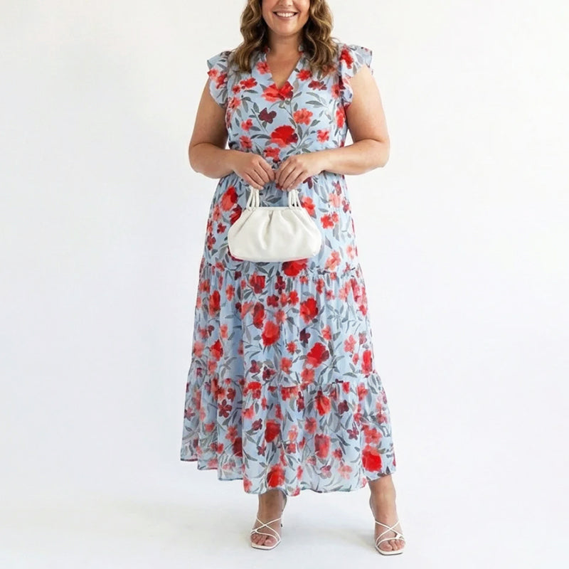 Isabela | Floral V-Neck Maxi Dress