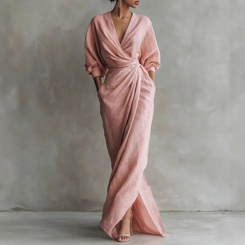 Isadora | Women's V-Neck Wrap Maxi Dress