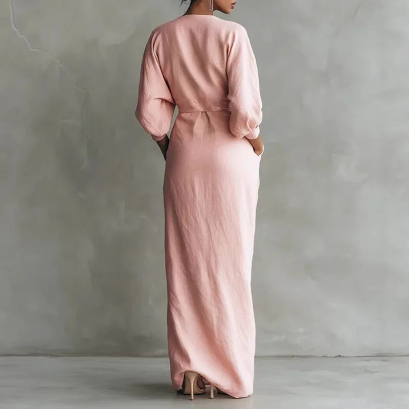 Isadora | Women's V-Neck Wrap Maxi Dress