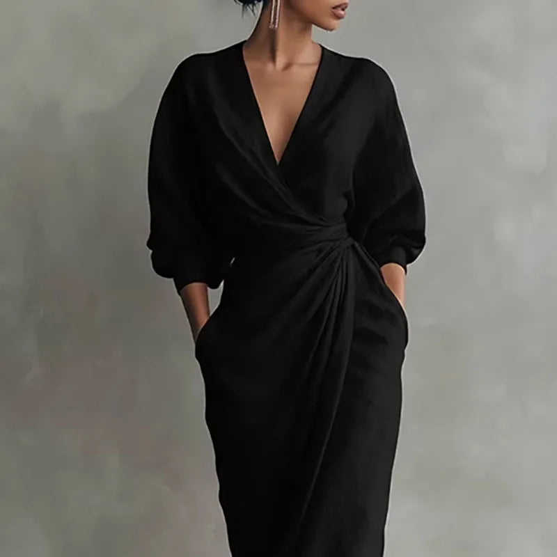 Isadora | Women's V-Neck Wrap Maxi Dress