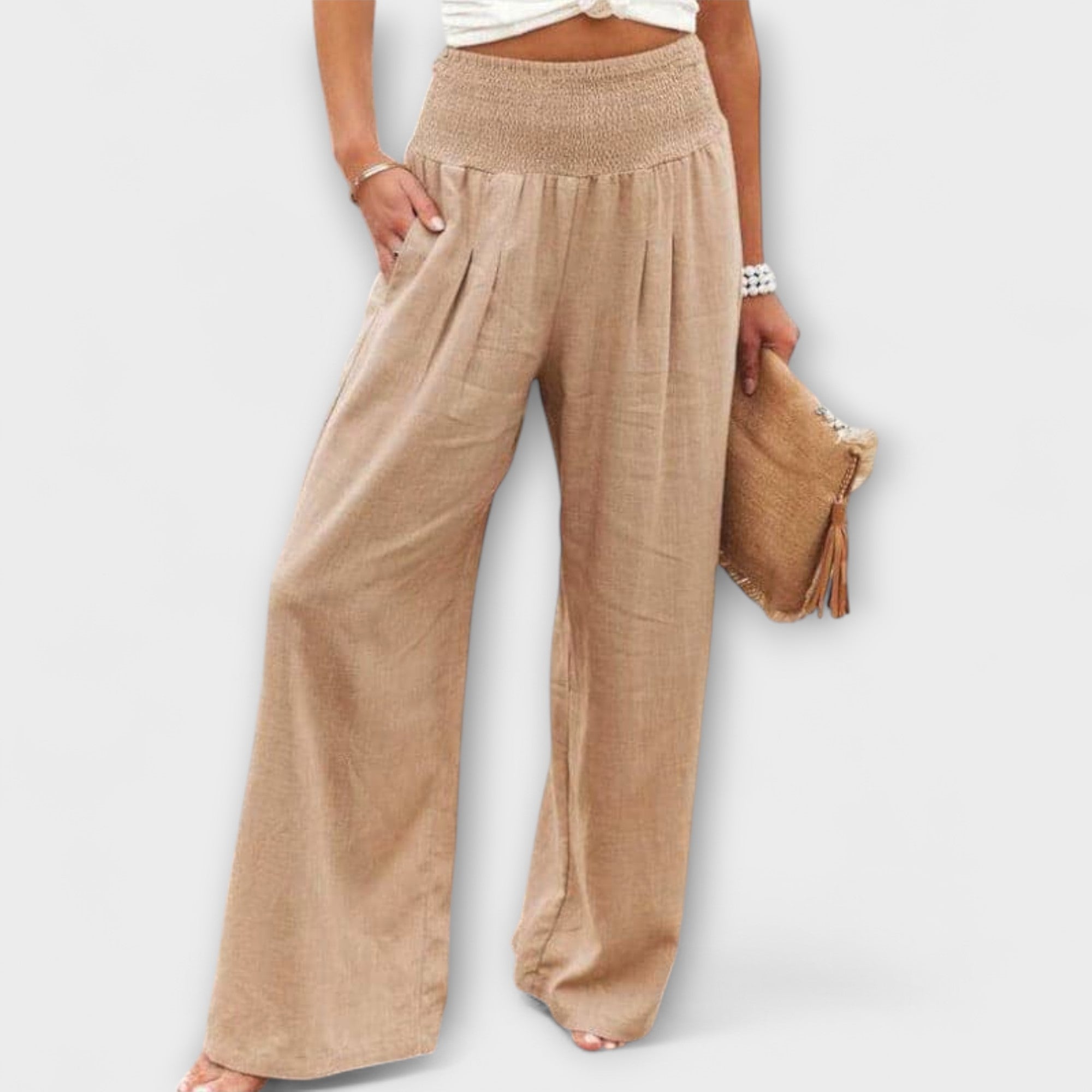 Isla high waist relaxed fit pants - color Blue