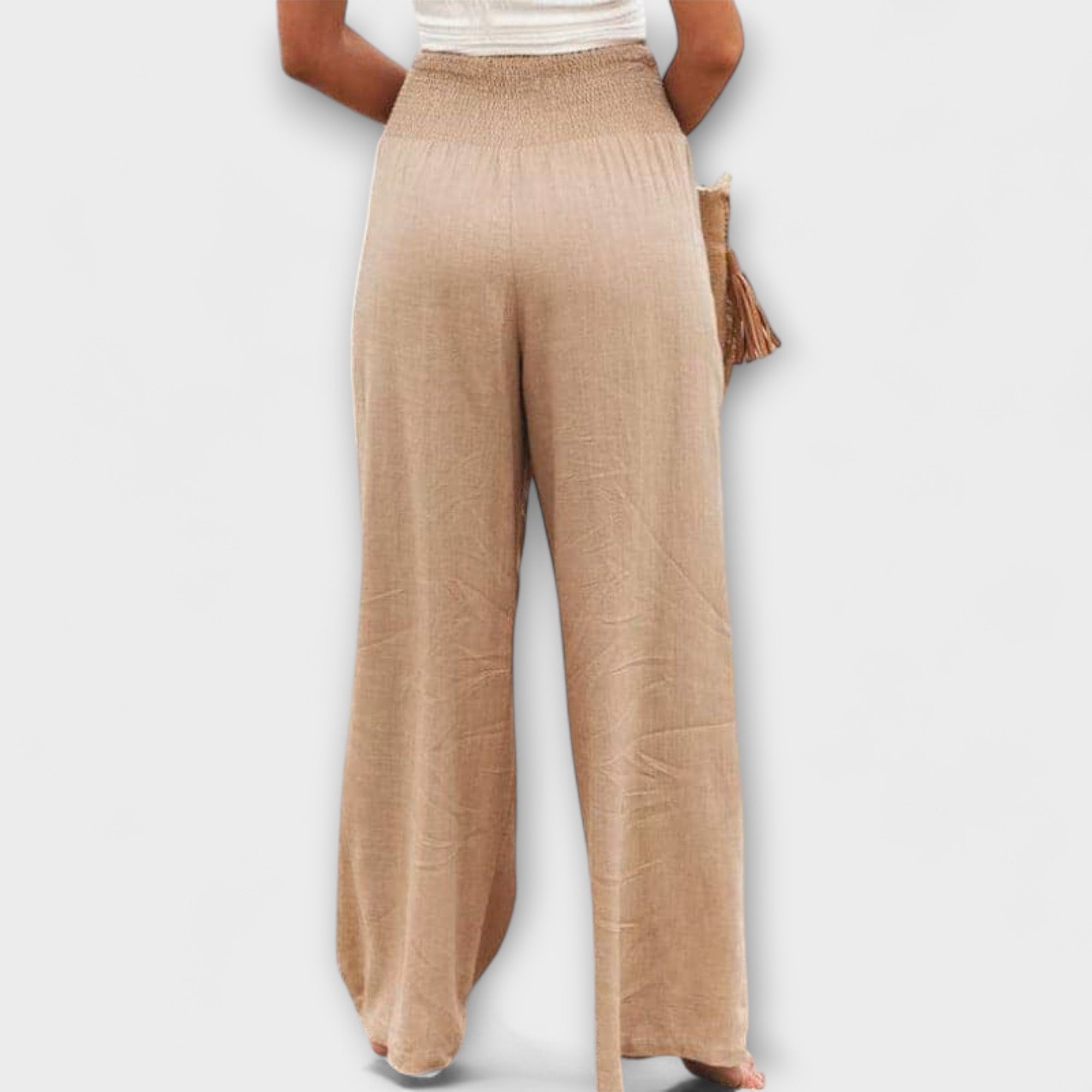 Isla high waist relaxed fit pants - back view