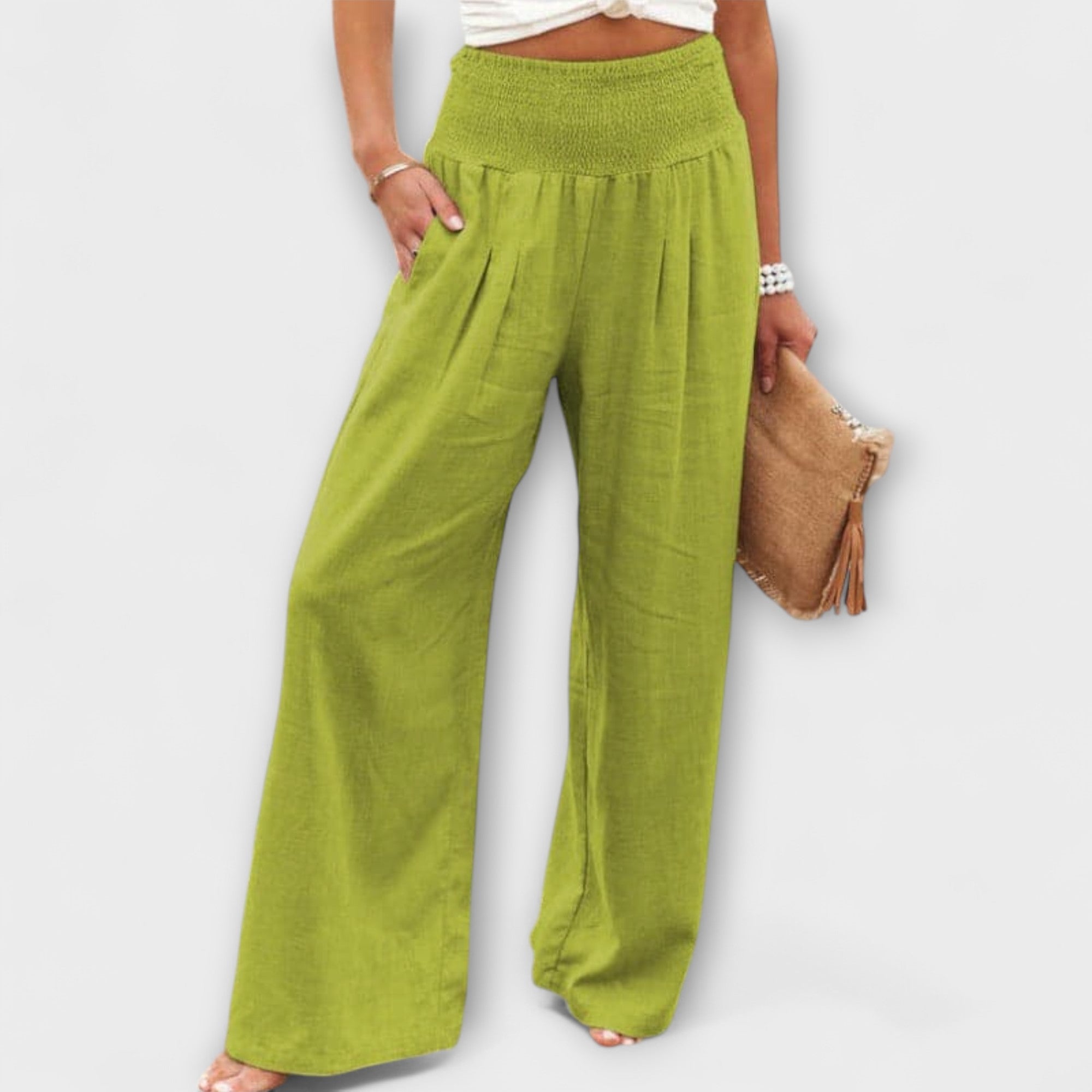 Isla high waist relaxed fit pants - color Purple