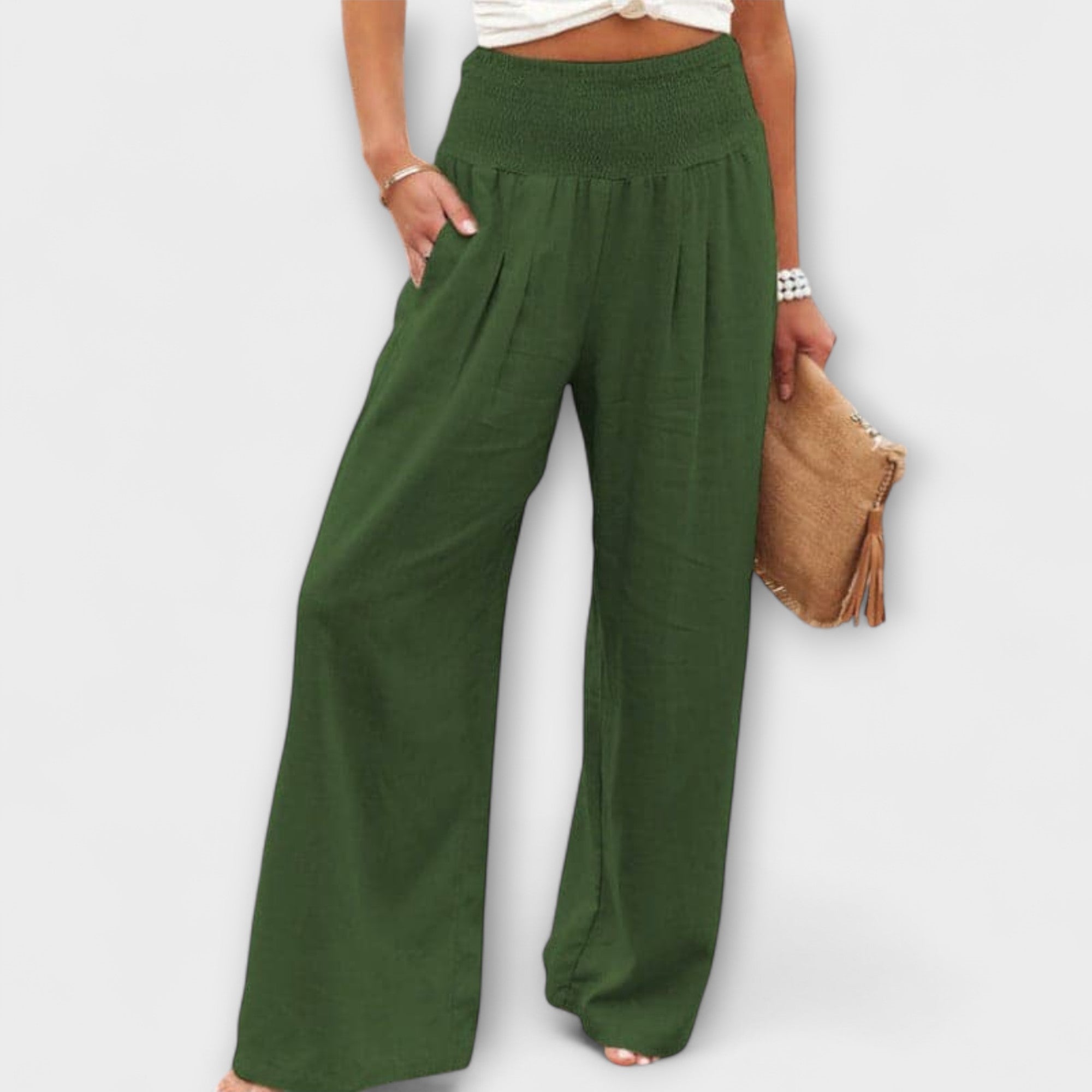 Isla high waist relaxed fit pants - color Pink