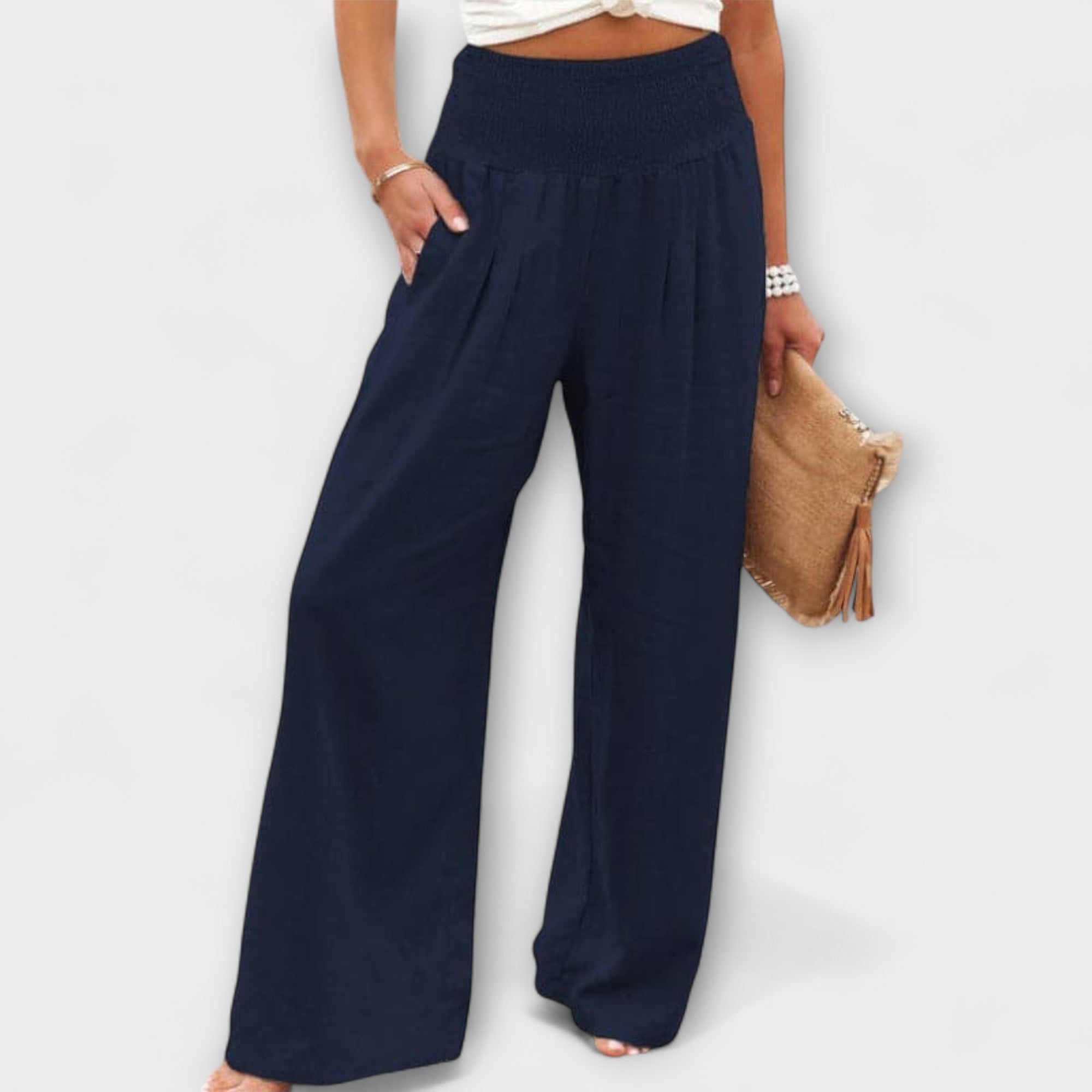 Isla high waist relaxed fit pants - color Green