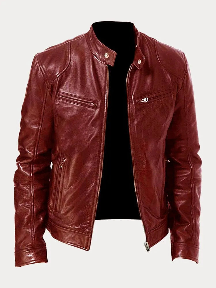 James faux leather jacket - back view 5