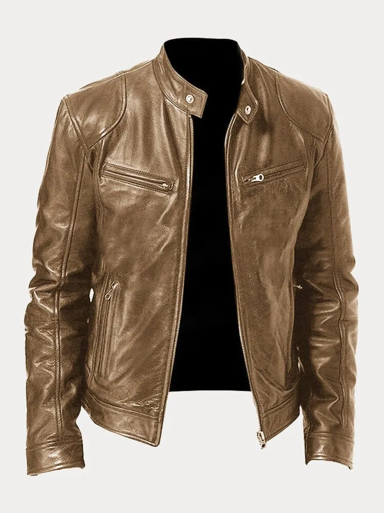 James faux leather jacket - back view 6