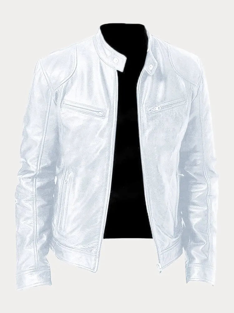 James faux leather jacket - color White