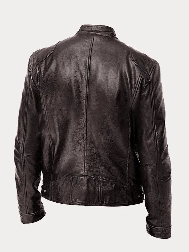 James faux leather jacket - front view 2