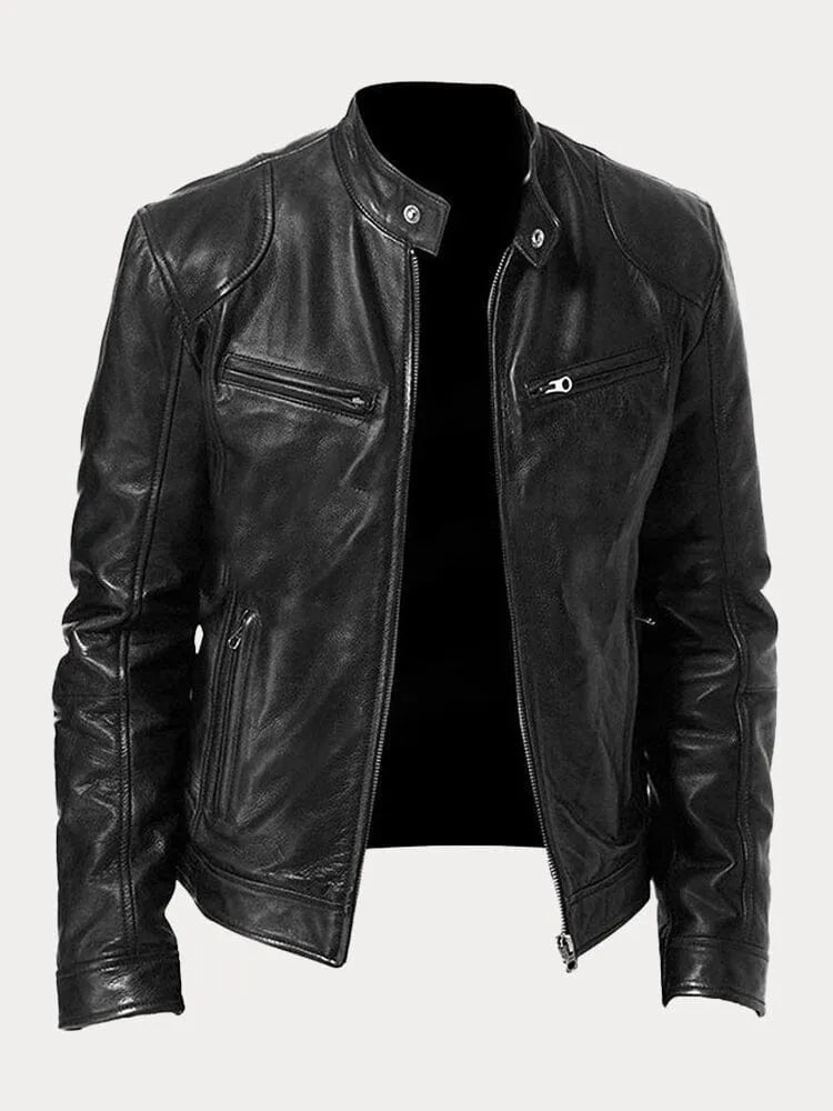 James faux leather jacket - back view 1