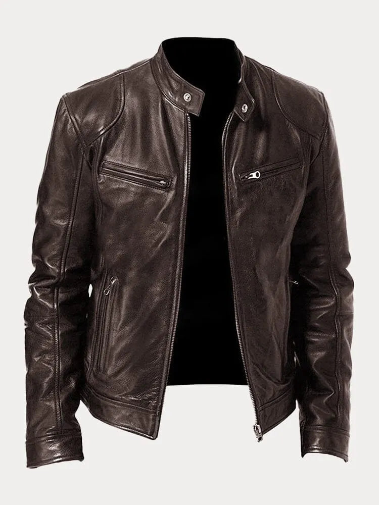 James faux leather jacket - back view 2
