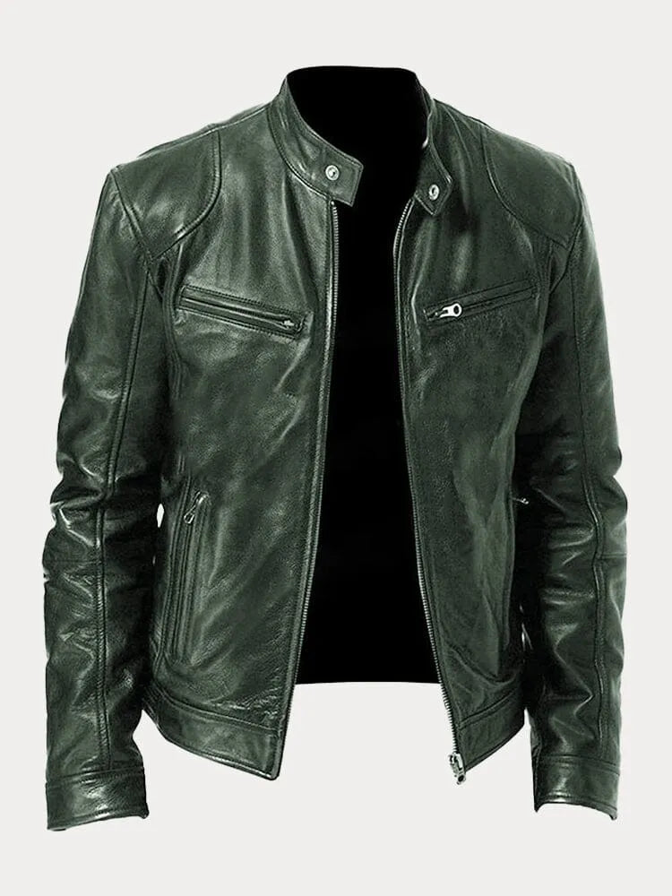 James faux leather jacket - back view 3