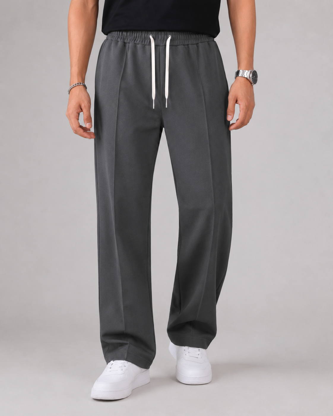 Jeffrey elastic waist drawstring trousers - back view