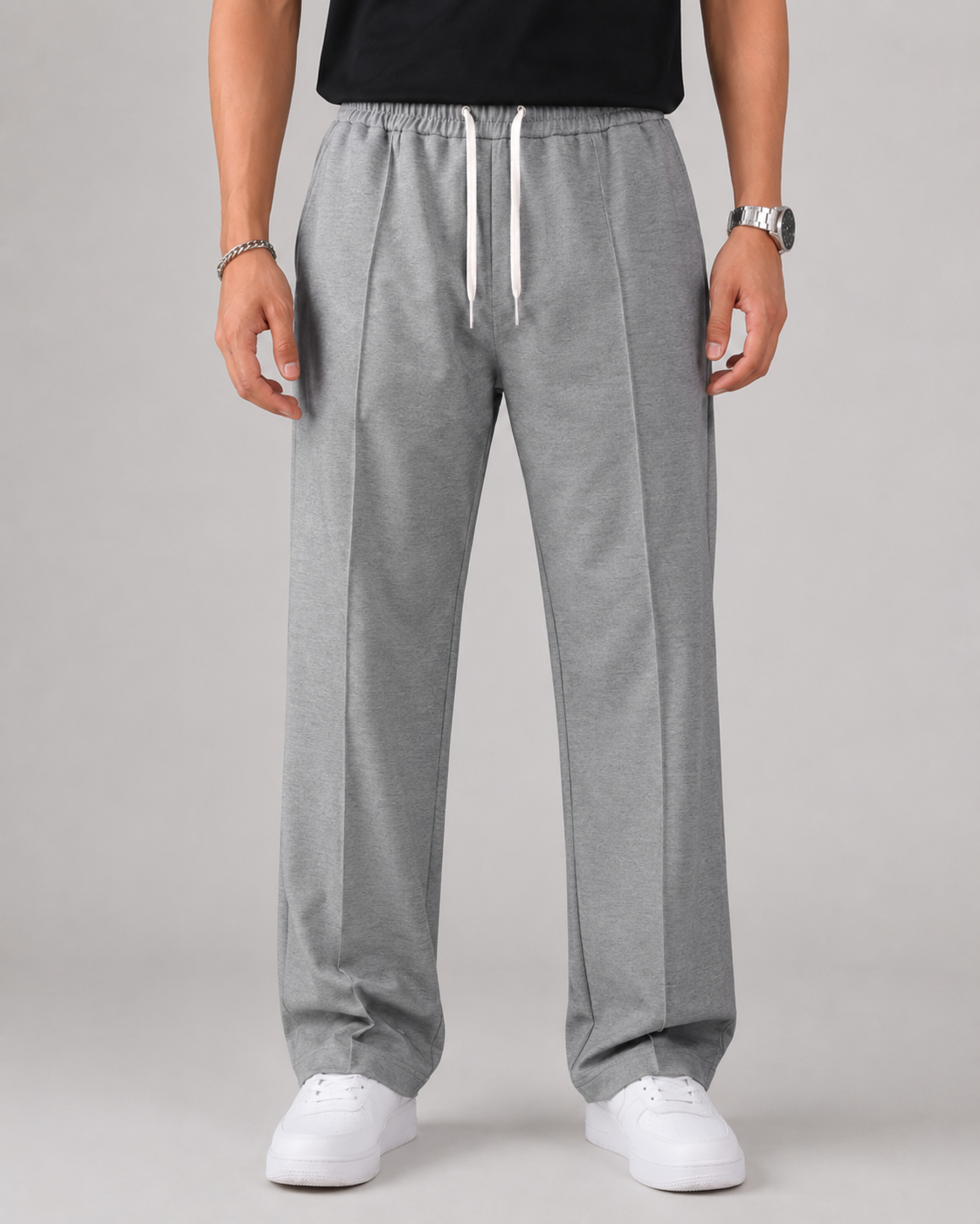Jeffrey elastic waist drawstring trousers - styled outfit 2