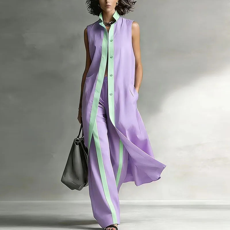 Jenna | Women's Sleeveless Wide Leg Two Piece Set