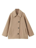 Jessamine double-breasted cape coat, beige