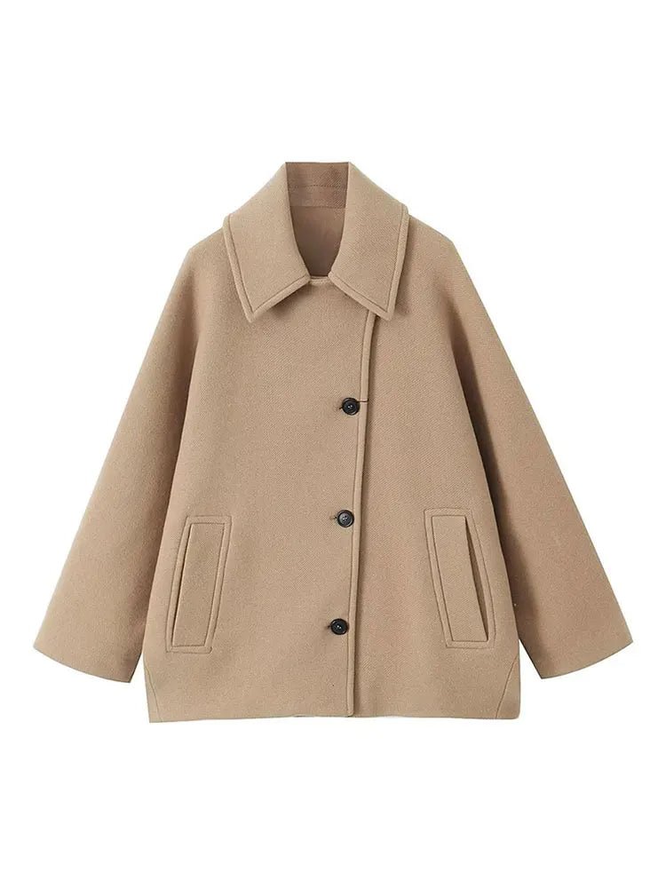 Jessamine double-breasted cape coat, beige