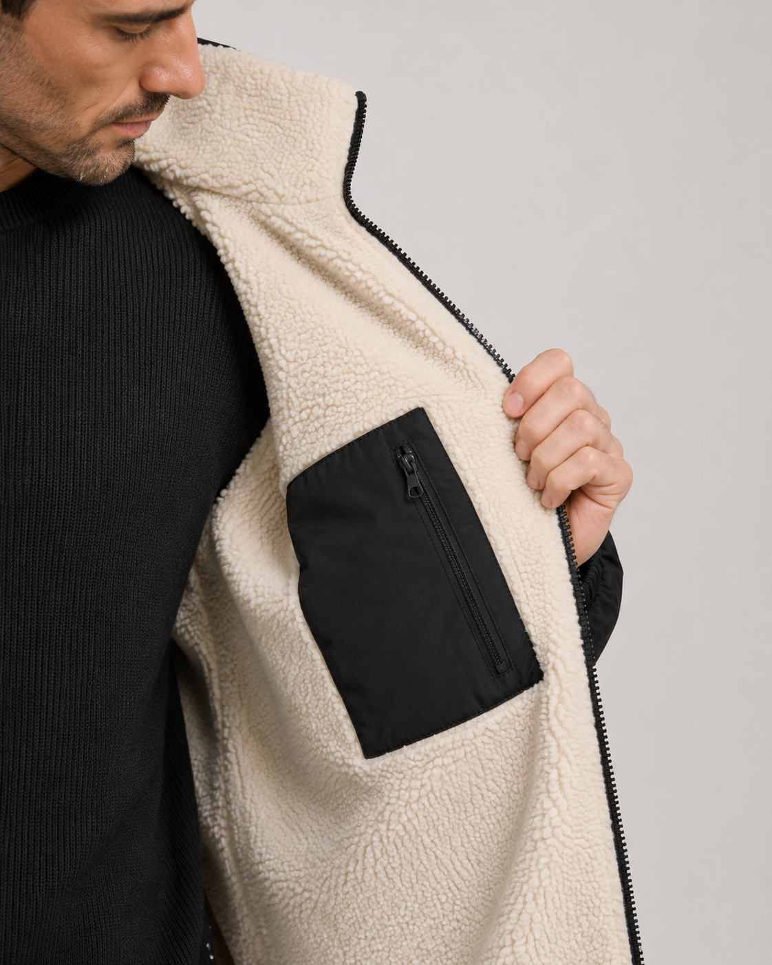 Jonathan reversible sherpa puffer jacket - color options 2