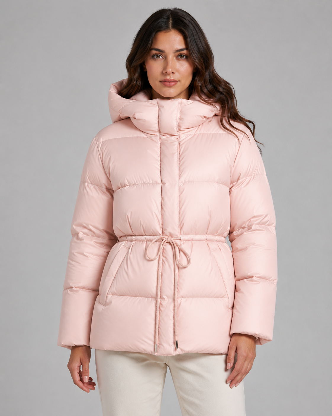 Judith hooded puffer jacket drawstring waist - waist detail