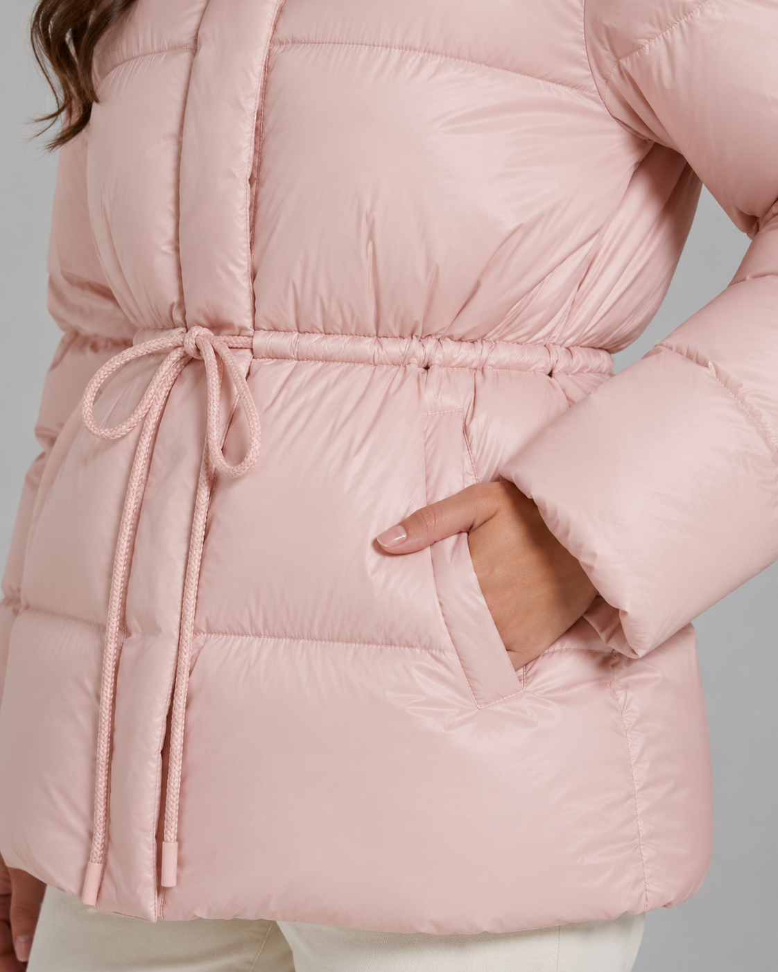Judith hooded puffer jacket drawstring waist - color options 1
