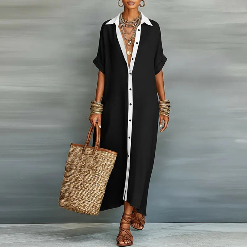 Juliana | Women's Button Front Maxi Shirt Dress