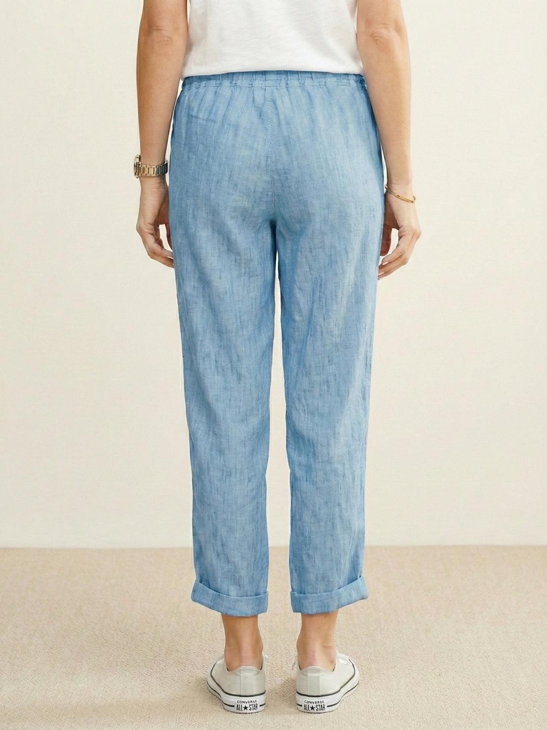 Juliette linen trousers rolled hem - full look 1