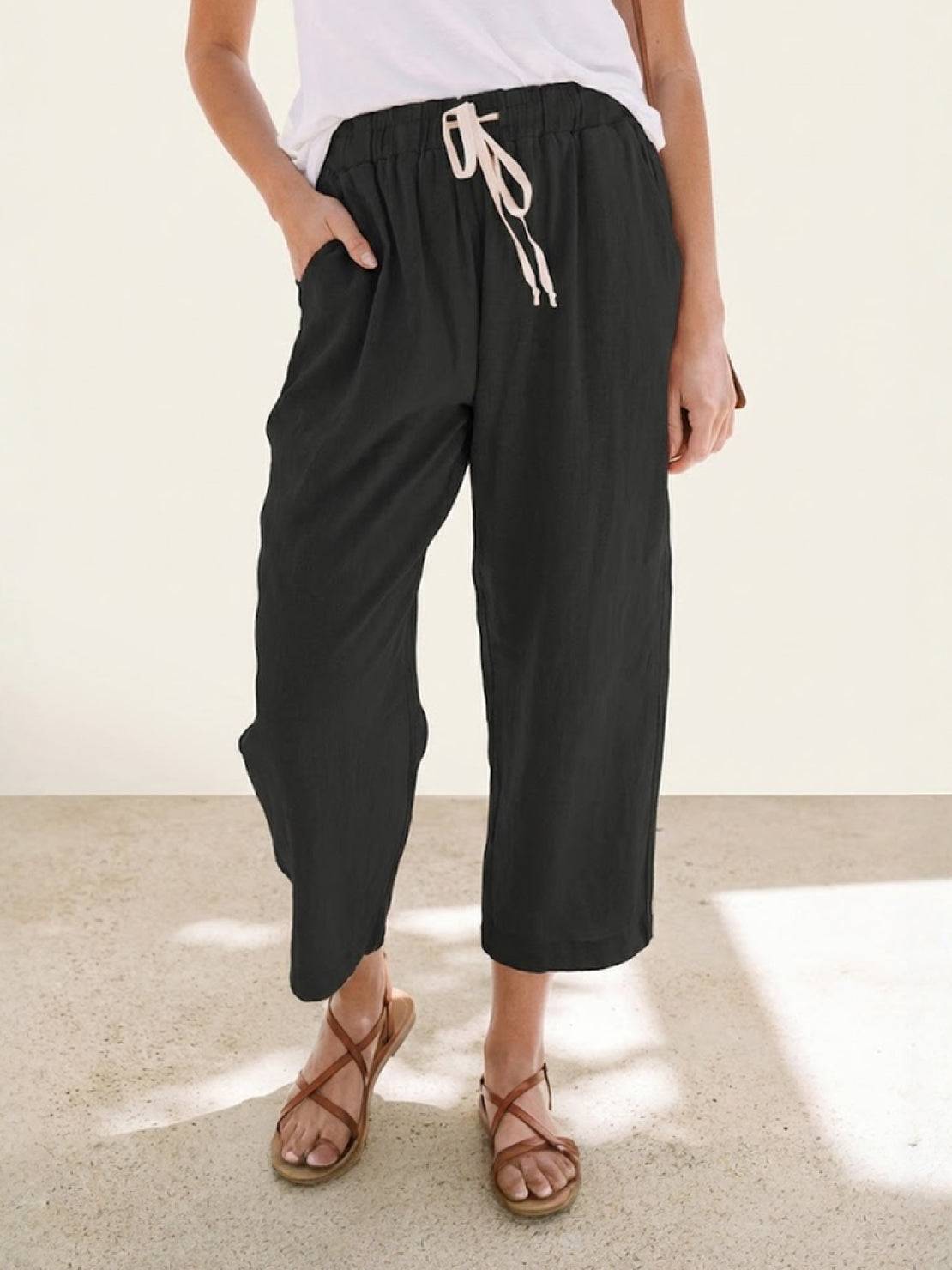 Juliette linen trousers rolled hem - hem detail